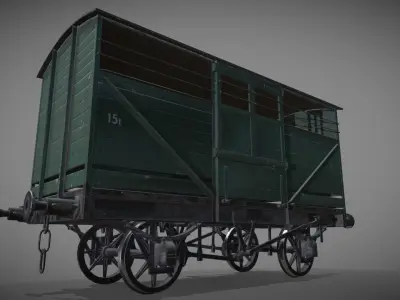 Cattle Car Low-poly 3D model