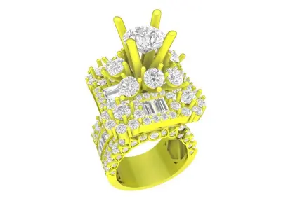 7664 luxury diamond hongkong women fashion ring 3D print model