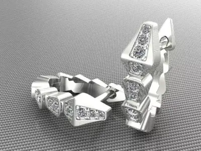 Earrings 3D print model 7