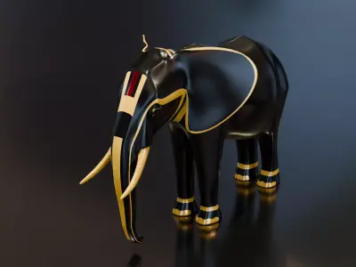 Elephant Architectural Decoration Low-poly 3D model