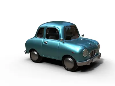Cartoon Car Rig 3D model