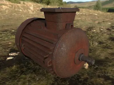 Post-Apocalyptic Motor Low-poly 3D model