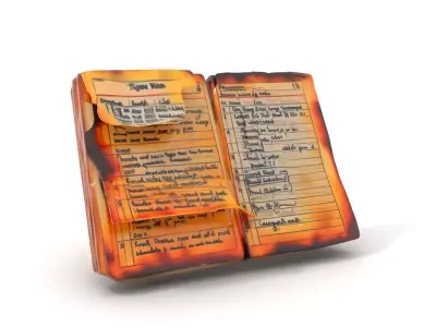 Burnt Book Pages Model Pack Texture