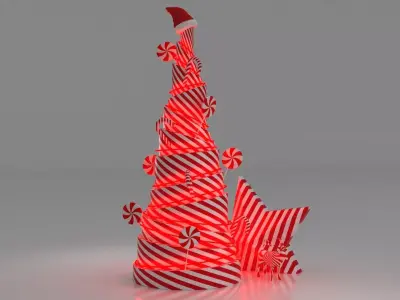 Lollipop Christmas Tree 3D model