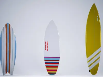 surfboard Low-poly 3D model