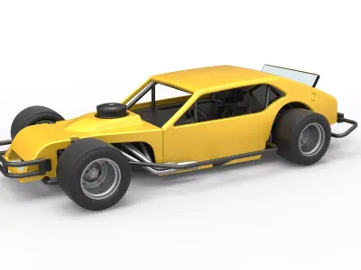 Vintage Asphalt Modified stock car V2 Scale 1 to 25 3D print model