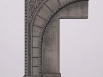 Groundfloor CornerArchShop Low-poly 3D model