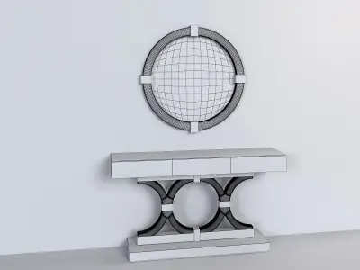 Crafted Designer Mirror and Console 3D model