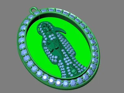  santa muerte holy death small size pendant 3D STL 3DM skull 3D print model