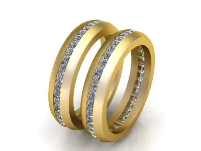Luxury Gold Bracelet with Diamonds 3D print model