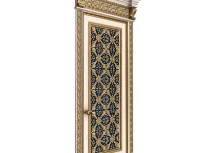 Carved Door Classic 01202 White Low-poly 3D model