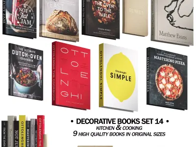 092 Decorative books set 14 Kitchen and Cooking 01 3D model