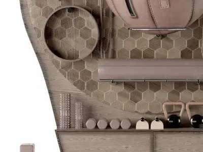 Home Gym Yoga Decoration Set 044 3D model