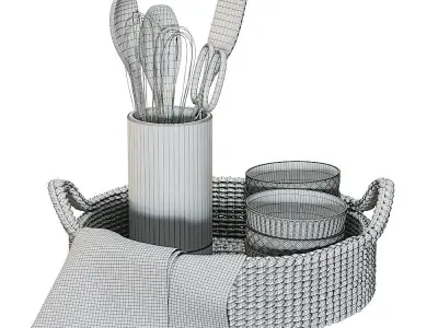 Decorative set for kitchen 3D model