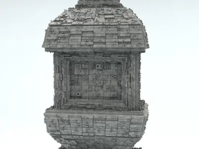 Sci Fi Shapes - Dystopia Building 3 Low-poly 3D model