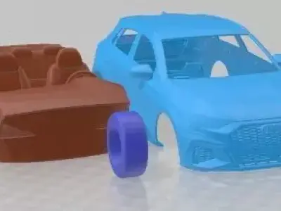 Audi A3 S Line 2021 Printable Car 3D print model