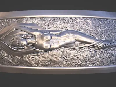 naked girl themed ring 3D print model