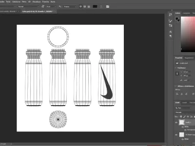 Sportive Water Bottle with EASY CHANGEABLE BRAND 3D model