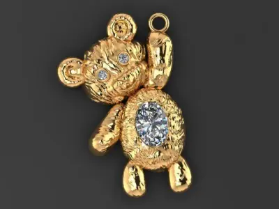 teddy pendant  3D print model