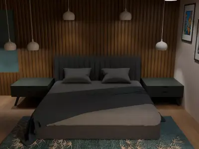 Modern Bedroom  Model Low-poly 3D model
