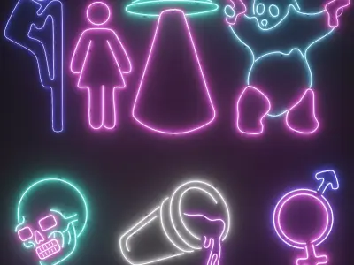 Neon Set 18 3D model