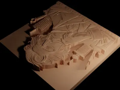 Nikola Tesla CNC 3d Print High Relief Sand Casting 3D print model