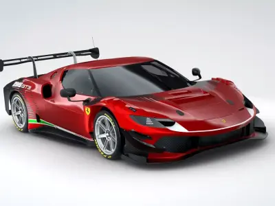 2023 Ferrari 296 GT3 Racecar High Quality 3D model