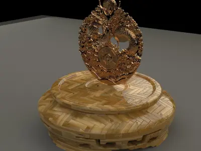 Chinese display stand with dragon  3D model purchase