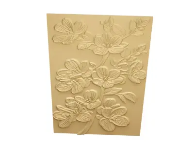 modern panel wall decor set relief stl mural CNC 283 3D model