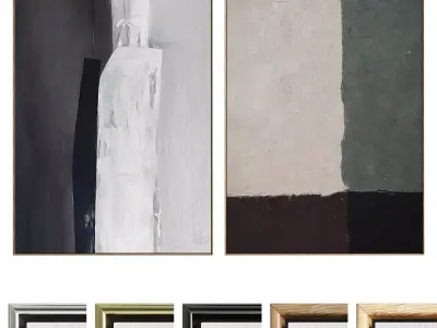 Plaster Two Photo Frame 520 Low-poly 3D model