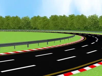 Racing Track Kit with Detached Side Wall 3D Model 2025 Low-poly 3D model
