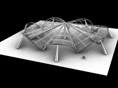 Architectural Pavilion Structure 7 sides 3D model