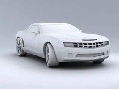 Chevrolet Camaro SS 2010 with Interior Low-poly 3D model