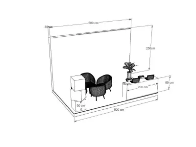 booth 6x3 open 3 side  3D model purchase