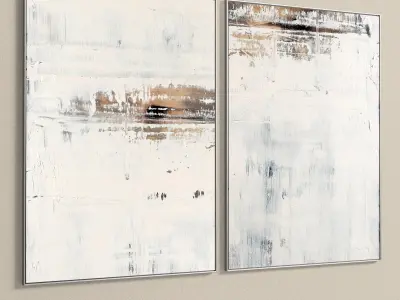 Plaster Two Photo Frame 133 Low-poly 3D model