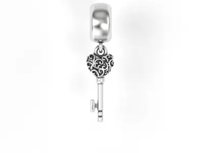 Heart Key Charm 3D print model