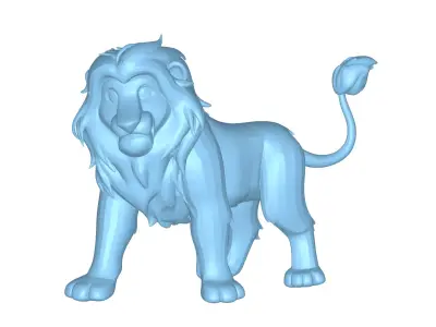 Lion 3D Printable Model STL OBJ 3D print model