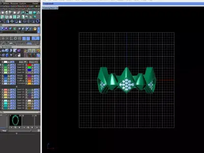 Avant-Garde Geometric Gold Ring with Sculpted Accent Panels 3D print model