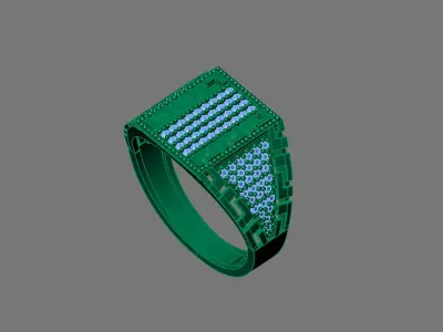Gents Rings Diamond Men Ring STL 3DM 3D ready print model 3D print model
