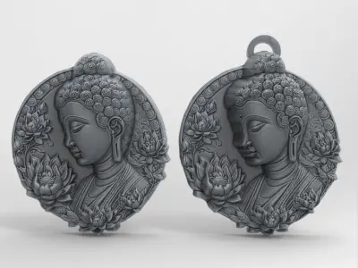 Buddha Pendant 3D Model - STL File for 3D Printing  3D print model