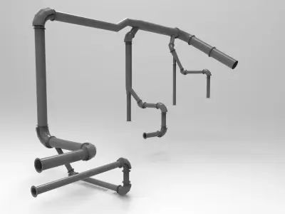 dedusting pipe line1 Free 3D model
