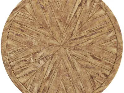 Crisal Decoration Wooden Round Table 3D model