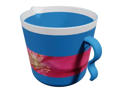 Plastic Bath Mug Low-poly 3D model