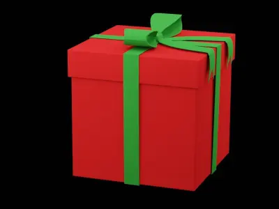 Christmas Gift Box Low-poly 3D model buy