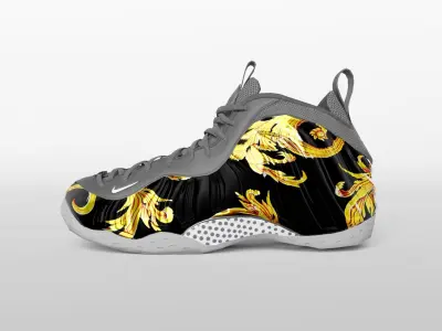 Nike Air Foamposite Supreme Black Low-poly 3D model