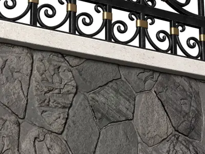 Fence Entrance Driveway Iron Classic Gate 3D model