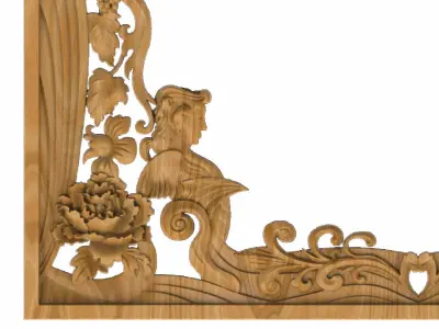 Carved picture frame STL 3D model 25