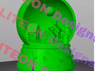 Christmas Gingerbread House Snow Globe 3D print model