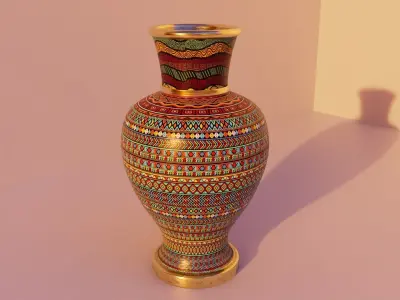 Medieval Flower Vase 4 Low-poly 3D model