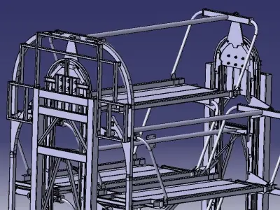 Smart rotary parking system for 12 cars 3D model